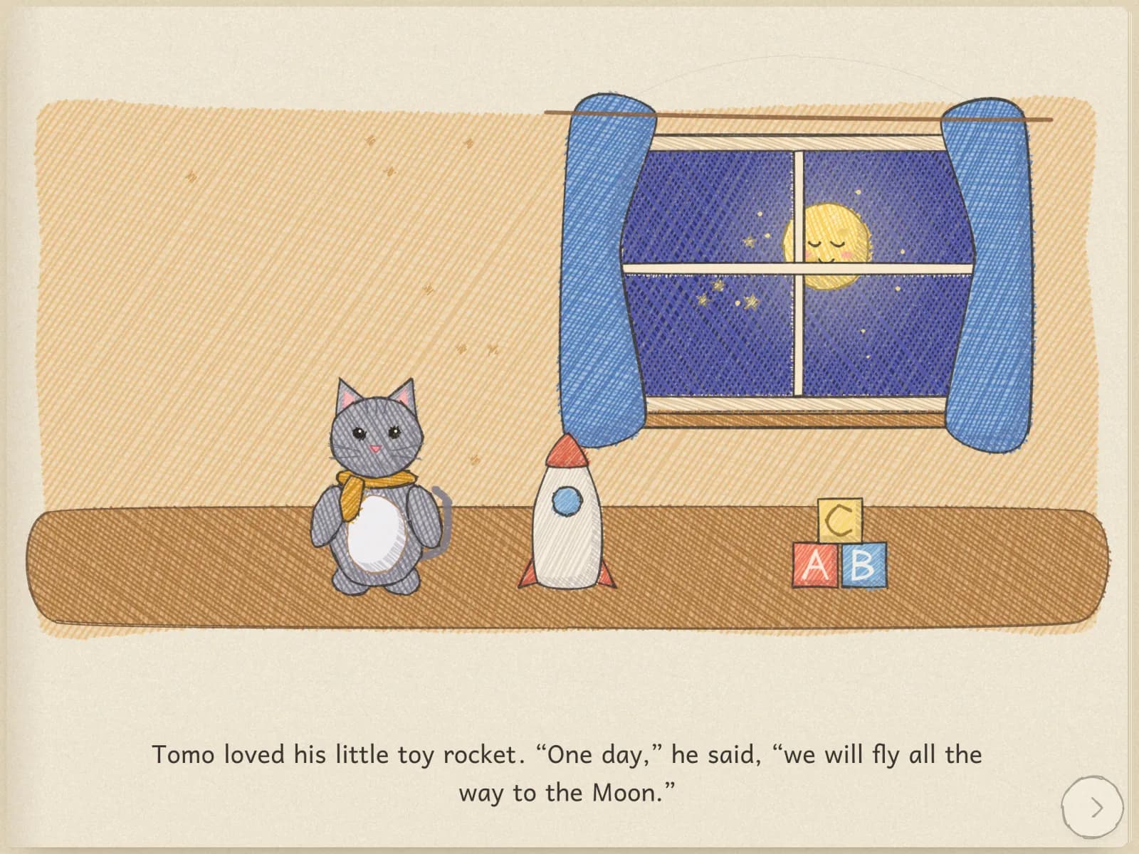 A story page with the Read to me button at the top
